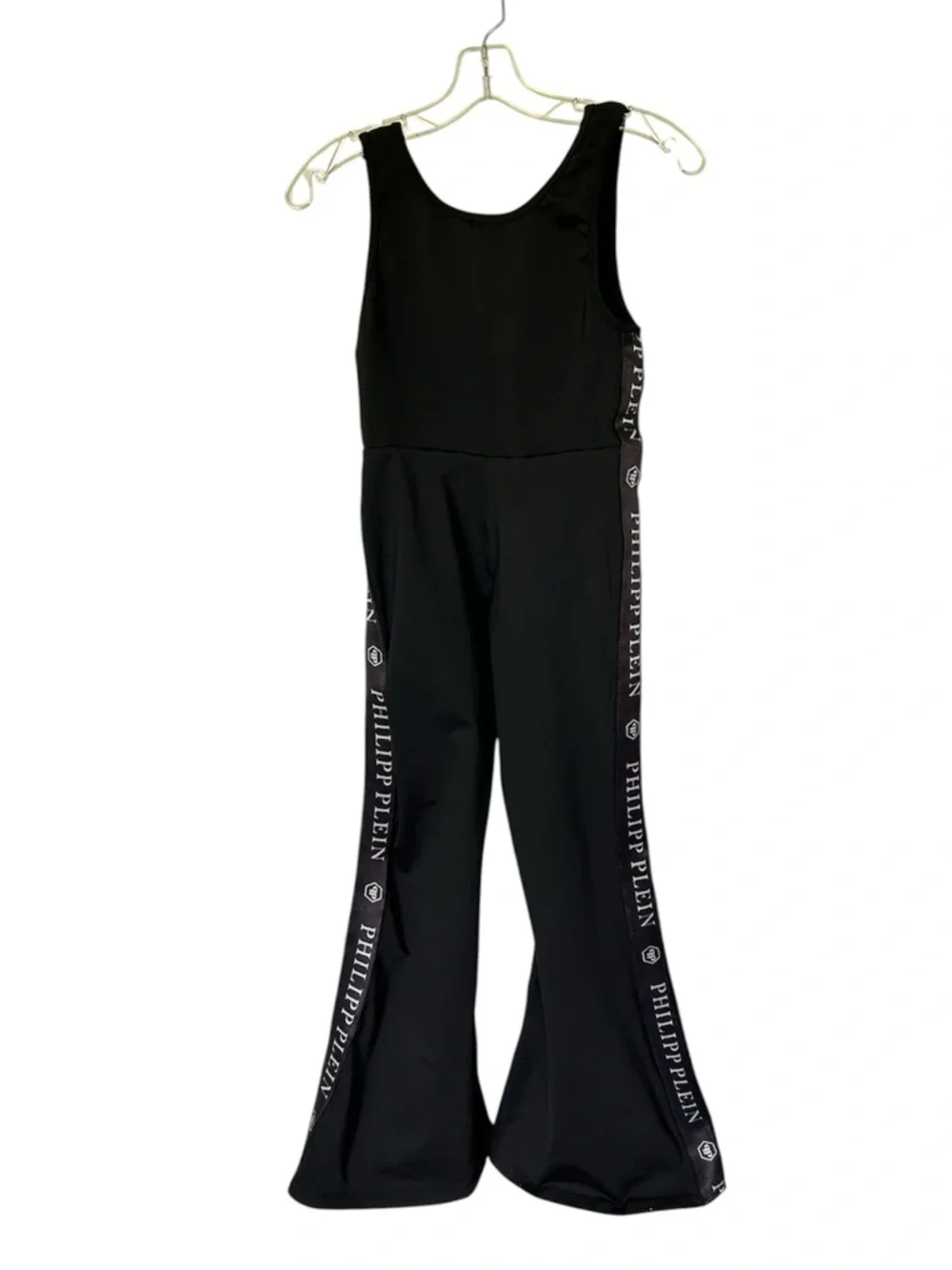Philipp Plein Black Logo Flare Stretch Jumpsuit $1290. Luxury Designer  Size XS - Picture 2 of 6